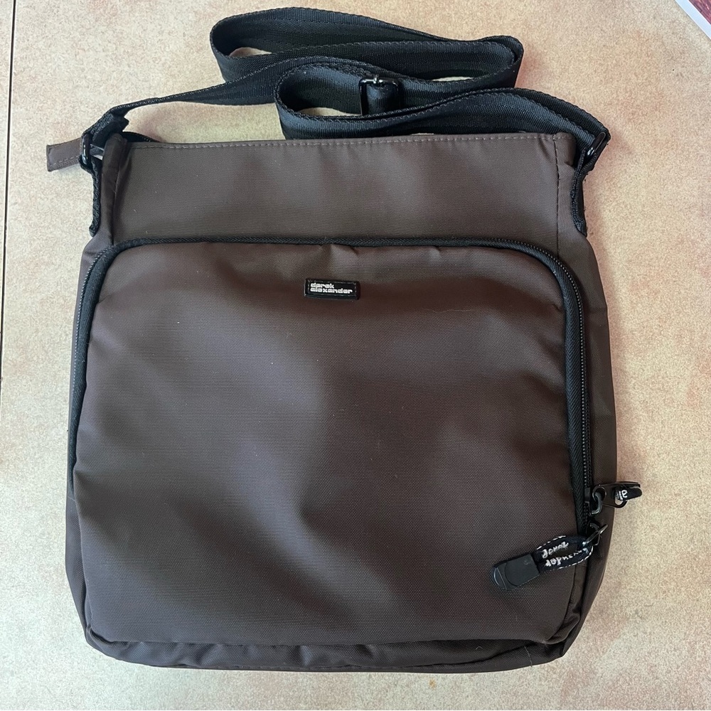 Derek Alexander Brown Nylon Crossbody Bag